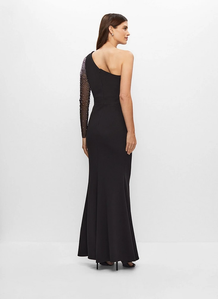 One Shoulder Beaded Gown