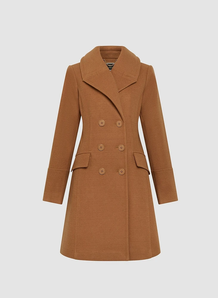 Manteau extensible en laine mélangée