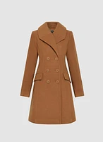 Manteau extensible en laine mélangée
