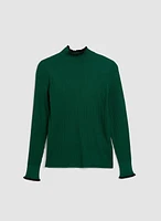 Essential Ruffle Contrast Trim Sweater