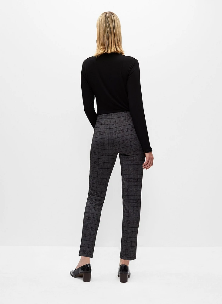 Plaid Print Pull-On Pants