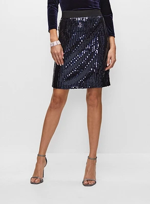 Sequin Pull-On Skirt