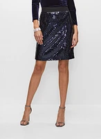 Sequin Pull-On Skirt