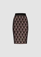 Floral Lace Pencil Skirt