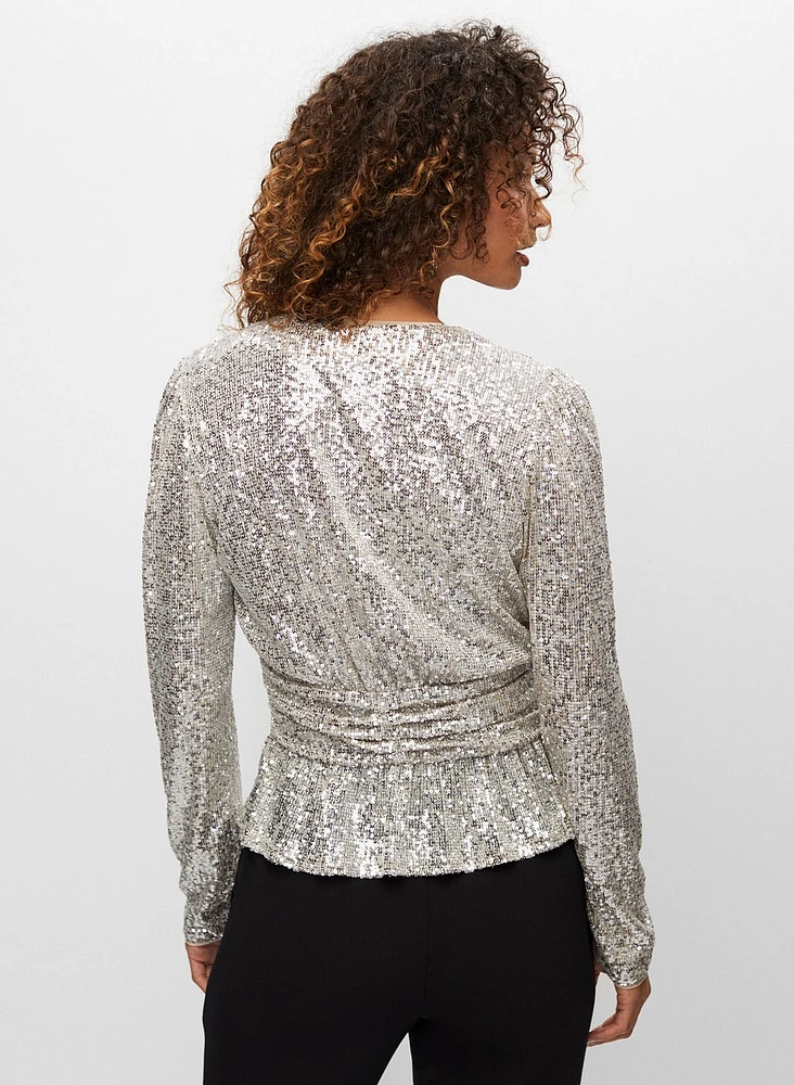 Sequin Peplum Top