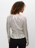 Sequin Peplum Top
