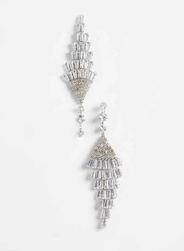Boucles d'oreilles chandelier à cascade de baguettes
