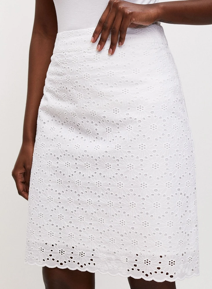 Eyelet Cotton Skirt