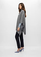 Poncho long à col roulé 
