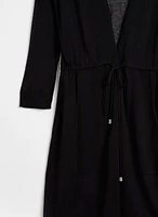 Drawstring Waist Duster Cardigan