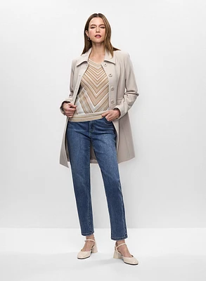 Trench en tricotine et jean droit