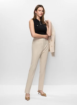 Veste à boutons décoratifs et pantalon à jambe étroite