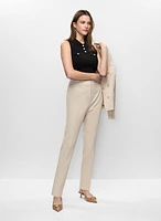 Veste à boutons décoratifs et pantalon à jambe étroite