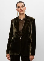 Velvet Single-Button Jacket