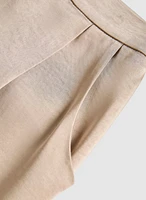 Pleated Satin Pencil Skirt