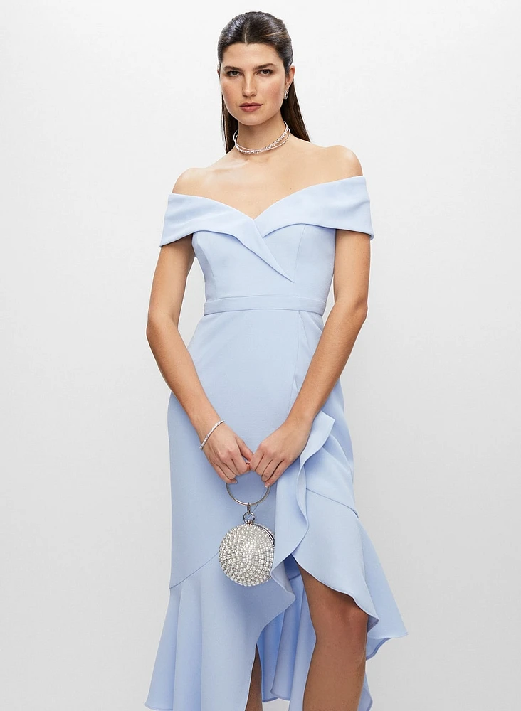 Off The Shoulder Asymmetric Dress