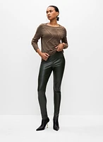 Pantalon à jambe étroite en cuir végane