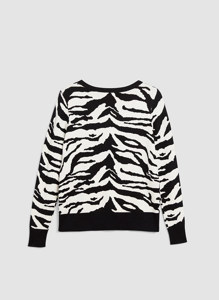 Zebra Print Sweater