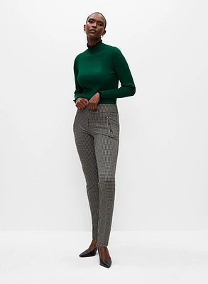 Pull-On Houndstooth Print Pants