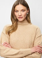 Sequin Mock Neck Sweater