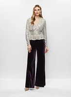 Haut en sequins et pantalon en velours