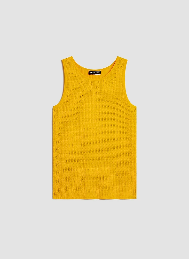 Sleeveless Pointelle Sweater