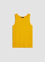 Sleeveless Pointelle Sweater