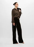 Velour Wide Leg Pants