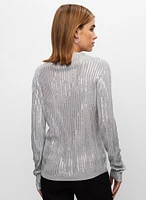 Pull en tricot côtelé à sequins
