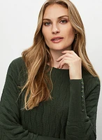 Boat Neck Stitched Sweater