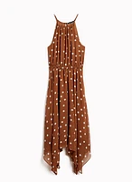 Polka Dot Chiffon Halter Dress