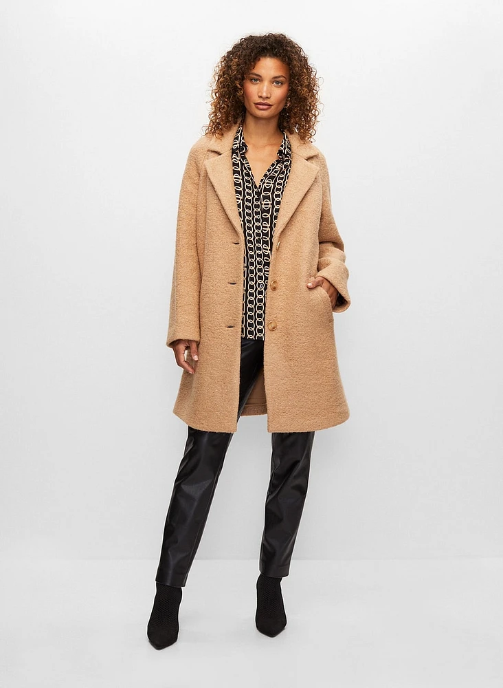 Manteau texturé en mélange de laine