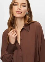 Chemisier tunique à détails en satin