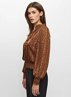 Animal Print Chiffon Top