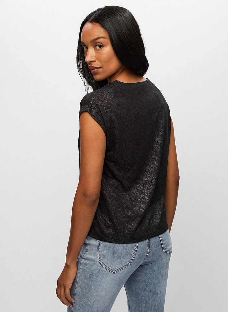 Metallic Zebra Motif Tee
