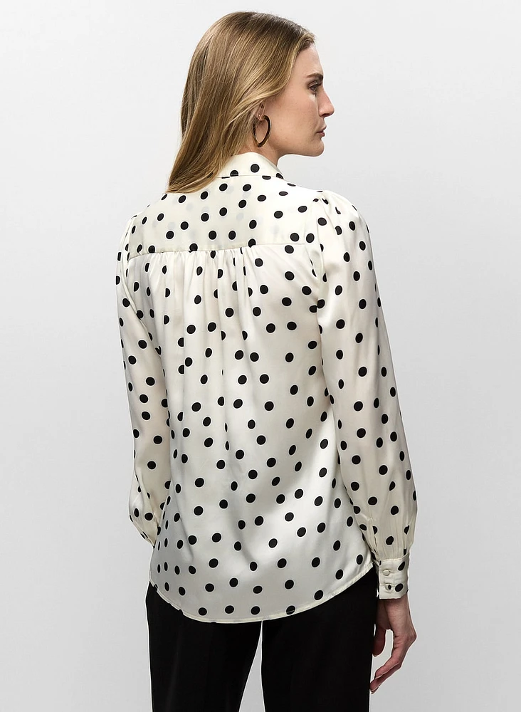 Long Sleeve Polka Dot Blouse