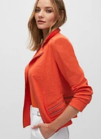 Blazer col cranté avec boutons et zips