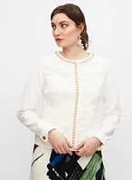 Veste col rond à bordure en maillons