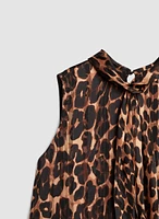 Sleeveless Leopard Print Blouse