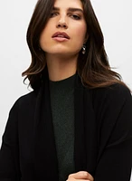 Cardigan à franges et ourlet asymétrique