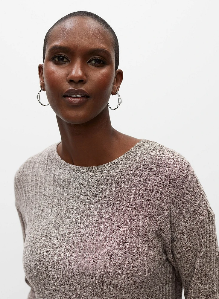 Haut en tricot mélangé avec lien à nouer