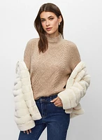 Pearl Embellished Rib Knit Sweater