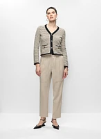 Cardigan en tweed et débardeur en tricot