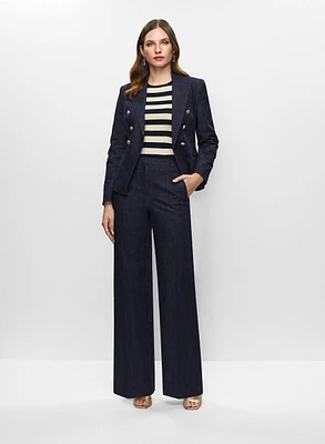 Veste en denim et pantalon à jambe large
