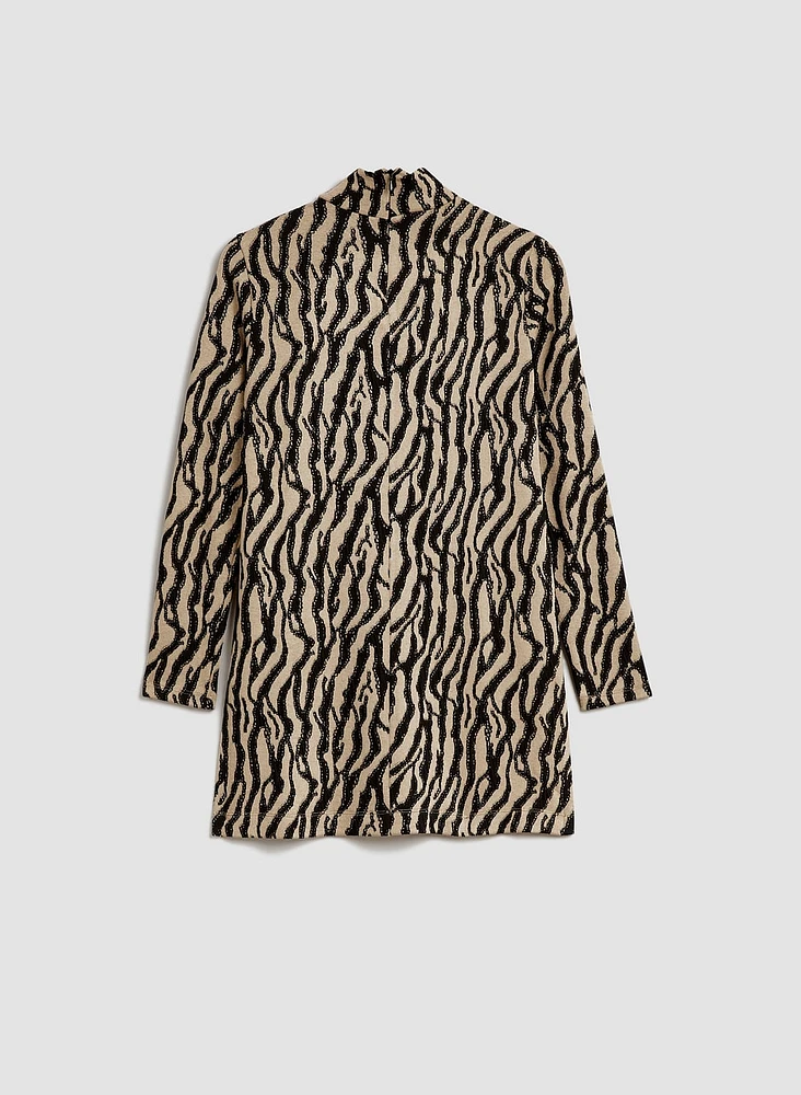 Tunique en jacquard à motif animalier