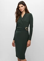 Wrap Style Buckle Detail Dress