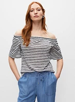 Striped Off The Shoulder Top