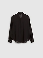 Chemisier avec col à jabot en sequins