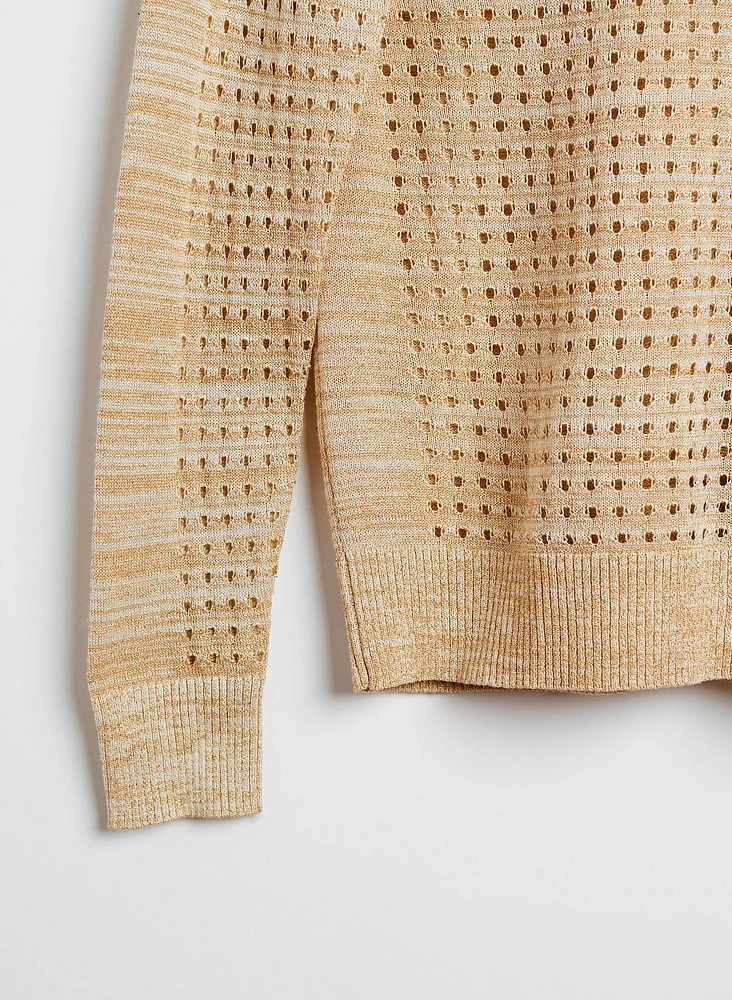 Open Weave Hooded Pullover