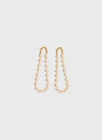 Oval Crystal Loop Earrings